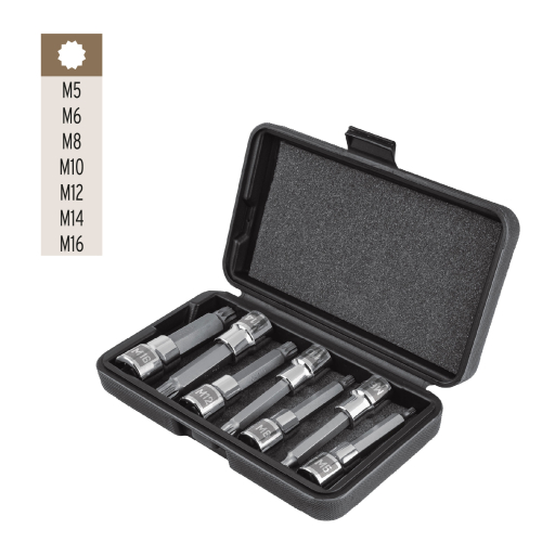 Juego de 7 dados punta larga