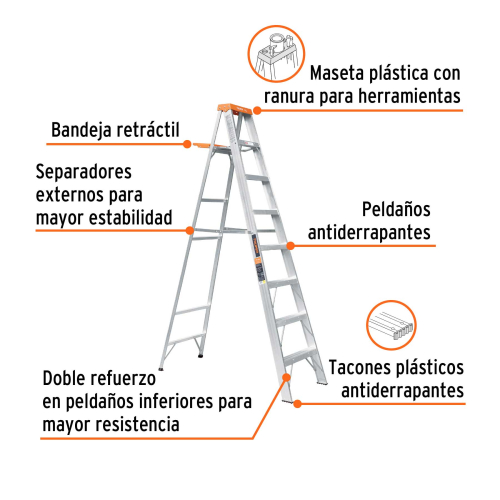 Escalera de tijera, tipo 2, 7 esc